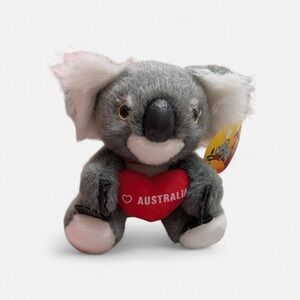 Sunwood Souvenir Australia Koala Bear love heart ribbon bow w/ org tags 6 in